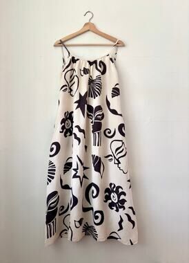 $354 Untitled in Motion Ophelia Sleeveless Midi Dress in Thalassa Maximalist- XS